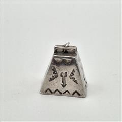 Vintage Fred Harvey Era 925 Sterling Silver Arrow Stamped Bell Charm w/ Clapper